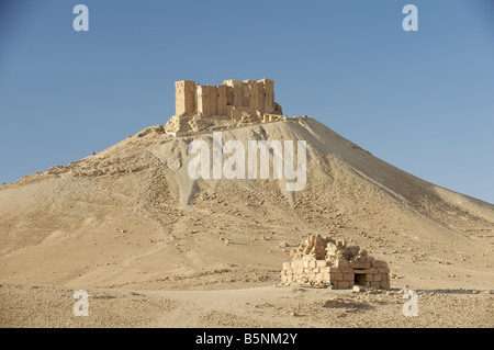 Qala'at ibn Maan Hügel Festung, Palmyra, Syrien Stockfoto