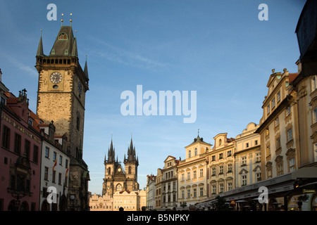 ASTRONOMISCHE UHR TYN KIRCHE ALTSTÄDTER RING STAROMESTSKE NAMESTI PRAG TSCHECHISCHE REPUBLIK Stockfoto