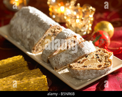 traditionellen Christstollen Kuchen Stockfoto