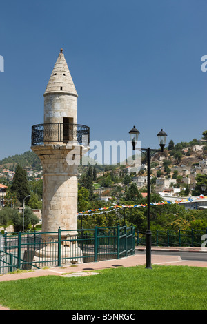 MINERET MOSCHEE SAFED ALTE BERGDORF OBEREN GALILÄA ISRAEL Stockfoto