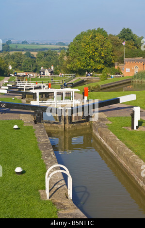 Historischer Flug der Schleusen von Foxton Leicestershire England UK GB EU Europa Stockfoto