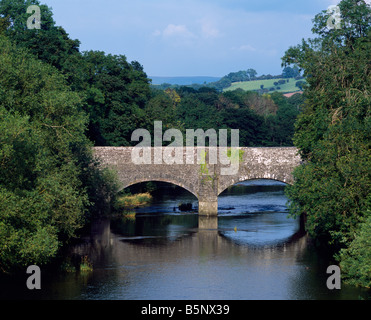 Brynich Aquädukt mit dem Monmouthshire und Brecon Canal über den Fluss Usk in der Nähe von Brecon, Powys, South Wales Stockfoto