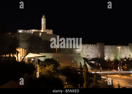 ALTE MAUERN STADTTURM VON DAVID JERUSALEM ISRAEL Stockfoto