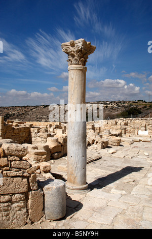 Detail einer römischen Säule in Kourion Zypern mediterran Stockfoto