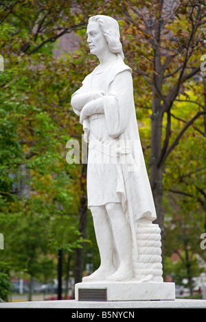 Statue von Kolumbus Christopher Columbus Park Boston Waterfront Massachusetts, USA Stockfoto