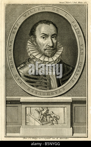 Antiken Gravur von William I Fürst von Oranien. Stockfoto