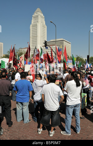 1 Mai-Demonstrationen in der Innenstadt von Los Angeles, Kalifornien, 2008 Stockfoto