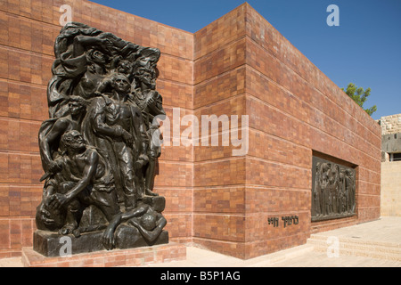 ERINNERUNG WAND GHETTO AUFSTAND SKULPTUR YAD VASHEM HOLOCAUST MEMORIAL JERUSALEM ISRAEL Stockfoto