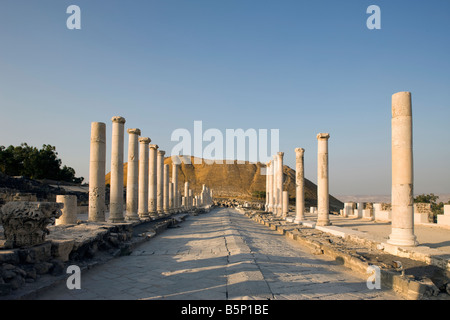 PALLADIUS STREET BYZANTINISCHEN KOLONNADE RUINEN TEL BEIT SHEAN NATIONALPARK ISRAEL Stockfoto