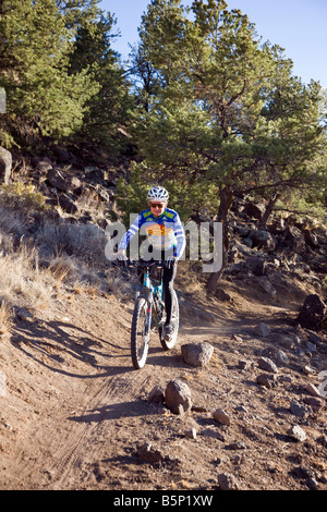 Chuck Rose, Bürgermeister von Salida, Mountainbike-Touren auf dem "Berg.  Salida, Colorado, USA Stockfoto