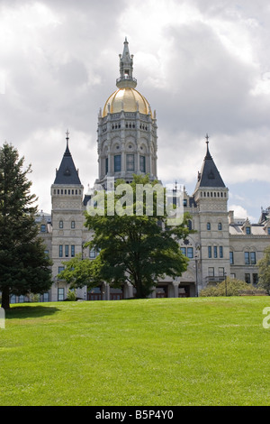 Die goldene Kuppel Regierungsgebäudes in Hartford Connecticut Stockfoto