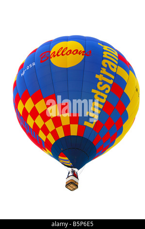 Lindstrand Heißluftballon in die Luft, Internationale Ballonfestival, Chateau d Oex, Schweiz Stockfoto