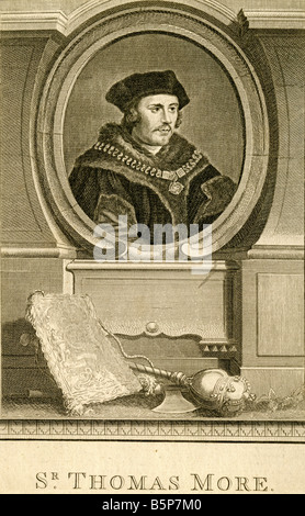 Antiken Gravur von Sir Thomas More. Stockfoto