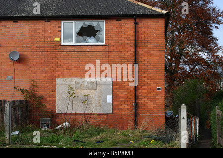 Verfallene Rates Häuser im Bereich gingen von Nottingham, England, Vereinigtes Königreich Stockfoto