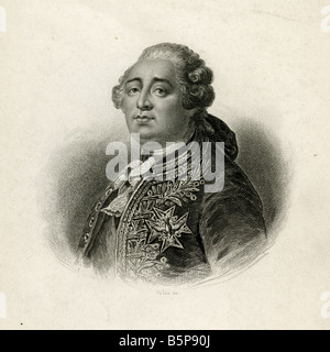 Antiken Gravur von König Louis XVI. Stockfoto