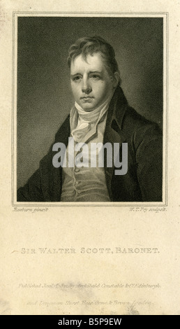 Antiken Gravur von Sir Walter Scott. Stockfoto