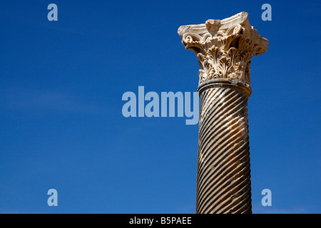 Detail einer römischen Säule in Kourion Zypern mediterran Stockfoto