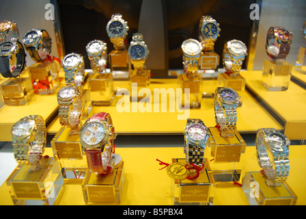 Rolex Uhren-Display im Schaufenster, Playa de Las Americas, Teneriffa, Kanarische Inseln, Spanien Stockfoto