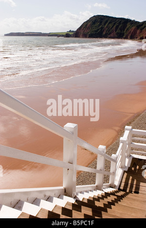 Jacobs Ladder Sidmouth Strand Devon Stockfoto