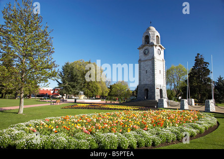 Memorial Clock Tower Seymour Square Blenheim, Marlborough Südinsel Neuseeland Stockfoto