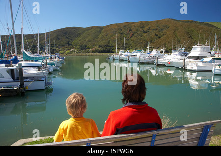 Marina Havelock Marlborough Südinsel Neuseeland Stockfoto