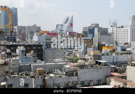 Luftaufnahme von Shinsaibashi und Dotonbori, Osaka Stockfoto