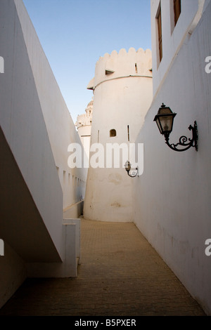 Inneren Korridor in das alte Al Jahili Fort in Abu Dhabi in den Vereinigten Arabischen Emiraten Stockfoto