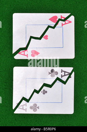 Ein perfektes Beispiel dafür, wie es sich anfühlt, Ihre Asse in das grausame Spiel von Poker (kein Limit, Limit, Hold) geknackt haben Stockfoto