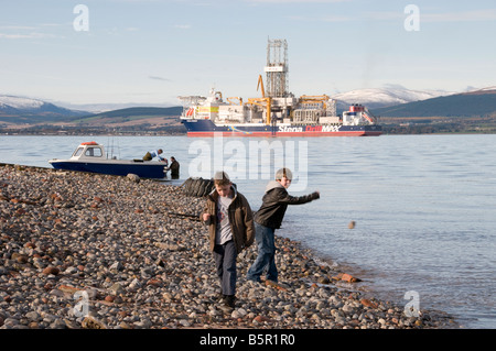 Stena Carron Bohrer Schiff im Cromarty Firth Stockfoto