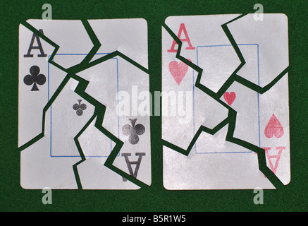Ein perfektes Beispiel dafür, wie es sich anfühlt, Ihre Asse in das grausame Spiel von Poker (kein Limit, Limit, Hold) geknackt haben Stockfoto