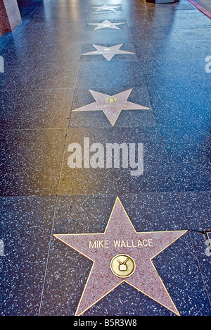 Hollywood, Walk of Fame Sterne Mike Wallace Los Angeles, Kalifornien, Vereinigte Staaten, CA Stockfoto