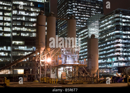 "Die Korsor" Hanson Premix vor-Ort-Betonwerk Canary Wharf London Stockfoto