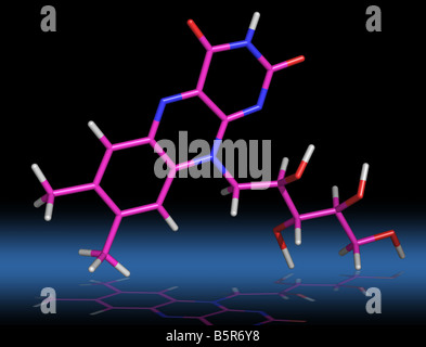 Riboflavin oder Vitamin B2-Molekül Stockfoto