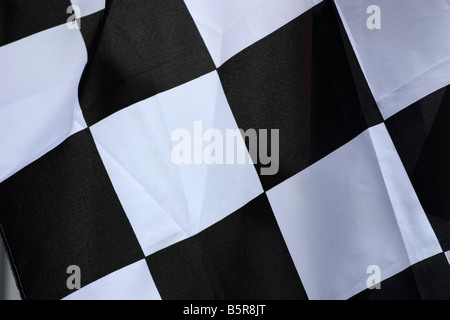 Zielflagge hautnah. Stockfoto