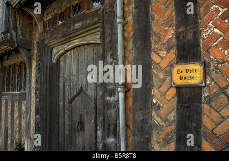 Details der sehr alten tudor Gebäude in Lavenham in Suffolk Stockfoto