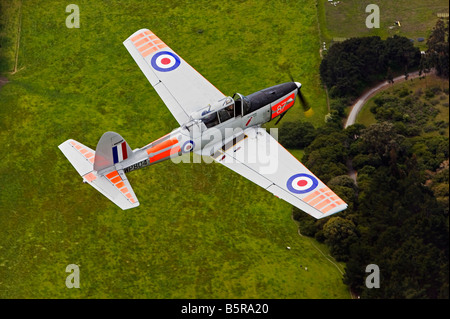 Luftaufnahme über Flugzeug de Havilland Chipmunk-DH10 Stockfoto