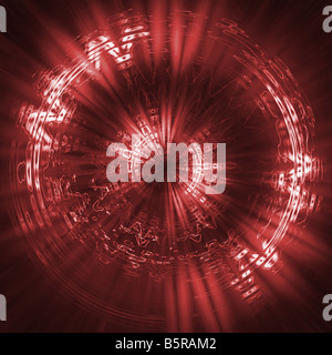 Futuristische rote Hintergrundelemente der Partikel Linien abstrakte Figuren und die Dimmen Lichtlinien Stockfoto