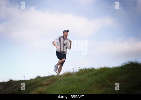 Bewegung verwischt Läufer bei Crissy Field San Francisco Kalifornien, USA Stockfoto
