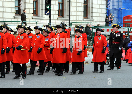 Chelsea Rentner nehmen Sie Teil an der London-Erinnerung-Parade am 11. Nov. Stockfoto