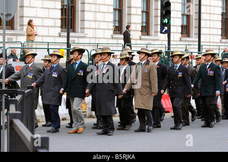 Gurkha-Veteranen nehmen Sie Teil an der London-Erinnerung-Parade am 11. Nov. Stockfoto