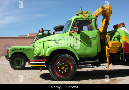 Vintage Abschleppwagen in Dakhla Westsahara Stockfoto