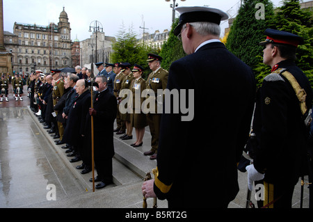 Gedenktag in George Sq Glasgow zur Erinnerung an Großbritannien s Krieg tot am Remembrance Day Sonntag Stockfoto