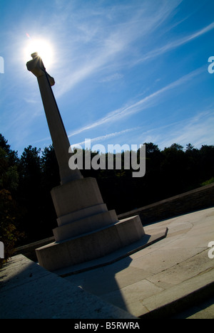 Polygon Wood Cemetery, Buttes Friedhof und Tyne Cot Friedhof in der Nähe von Ypern in Belgien. Berühmte WW1 Kampfszenen und schwere Yards. Stockfoto