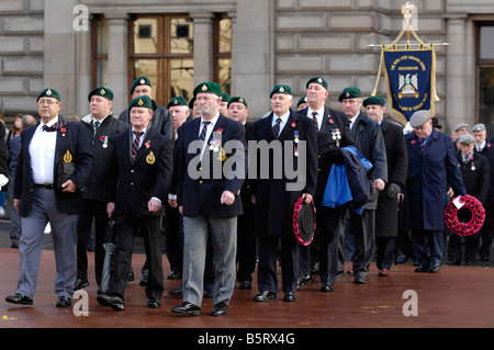 Gedenktag in George Sq Glasgow zur Erinnerung an Großbritannien s Krieg tot am Remembrance Day Sonntag Stockfoto