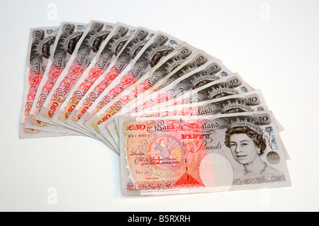 Großbritannien UK 50 fest fünfzig Pfund Bank Stockfoto