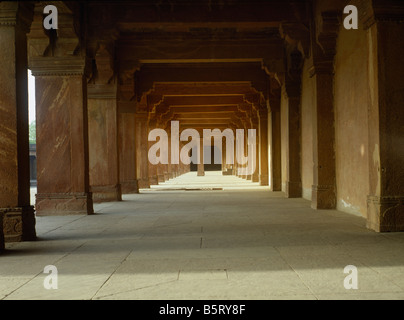 Fatehpur Sikri Indien Diwan-i-Khas arcading Stockfoto