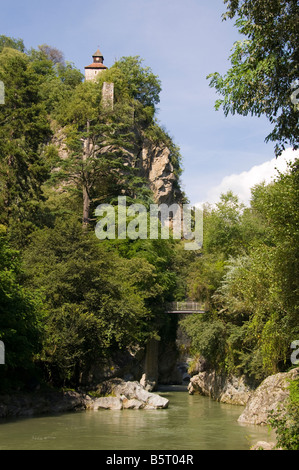 Die Passer-Fluss in der Nähe der Kurstadt Meran, Südtirol, Trentino Alto Adige, Italien. Stockfoto