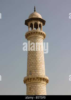 Taj Mahal Minarett Stockfoto