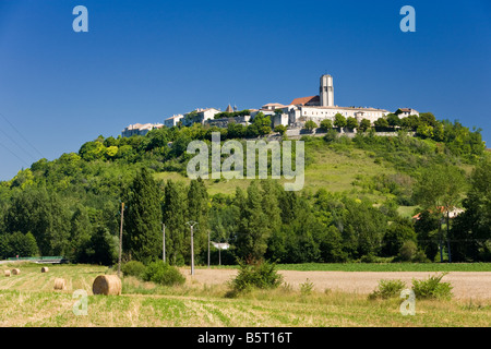 Die mittelalterliche Bastide Stadt von Tournon D Agenais in Menge et Garonne Frankreich Europa Stockfoto