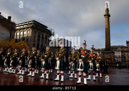 Gedenktag in George Sq Glasgow zur Erinnerung an Großbritannien s Krieg tot am Remembrance Day Sonntag Stockfoto